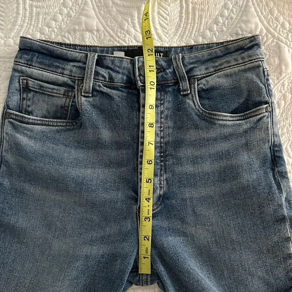 KUT from the Kloth Rosa High-Rise Ankle Straight Medium Wash Raw Hem Denim - Picture 9 of 10